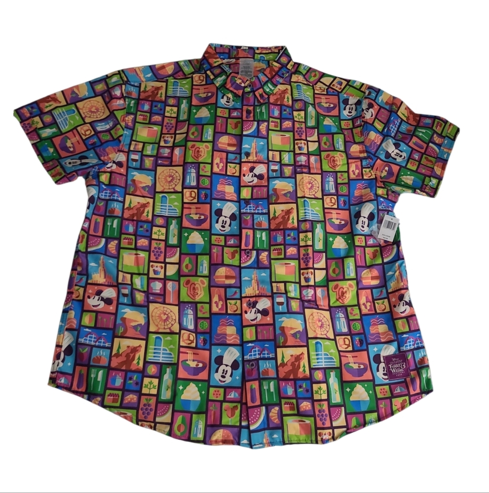 Disneyland Resort Sz XXXL CA Adventure 2025 Food & Wine Festival Button Down NWT